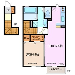 中川原駅 徒歩8分 2階の物件間取画像